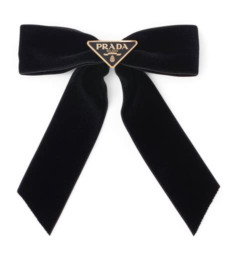 prada black velvet bow|Prada Velvet Bow Hair Clip .